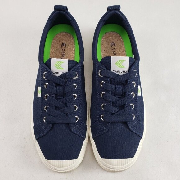 Cariuma Oca Low Canvas Sneaker Womens 9 Blue Lace Up Low Top Casual Shoe - Picture 3 of 11